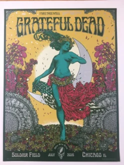 Grateful Dead - 2015 Richey Beckett Poster Chicago, IL Soldier Field