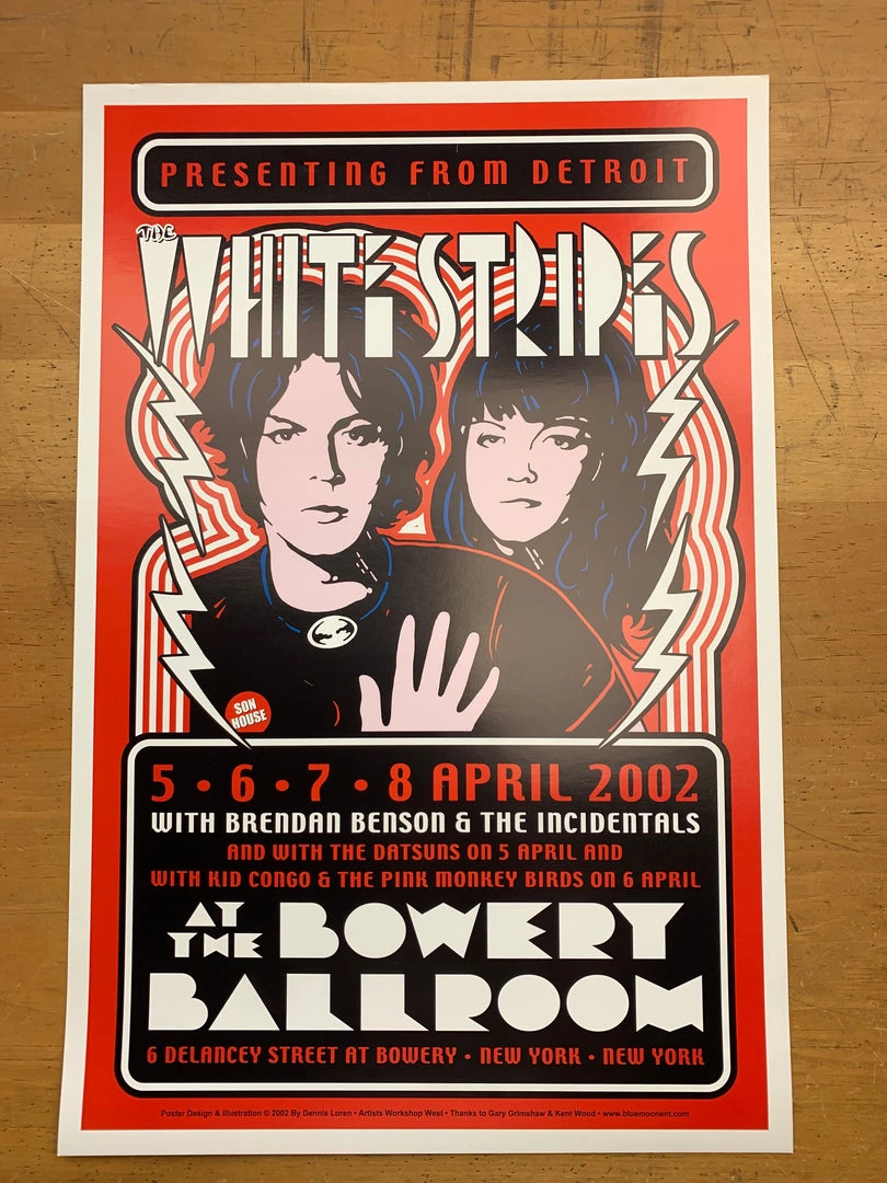 The White Stripes - 2002 Dennis Loren Poster New York Bowery Ballroom Gig Posters