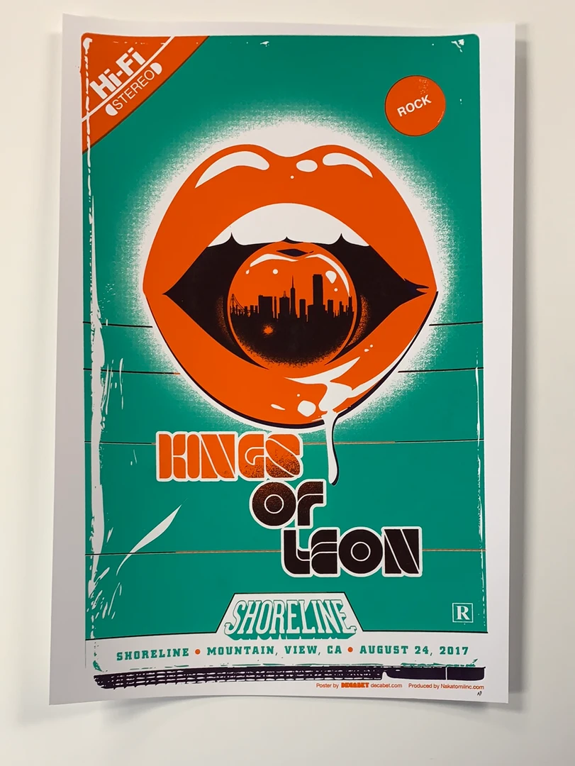 Kings Of Leon - 2017 Jason Malmberg Poster Mountain View, CA Shoreline Gig Posters