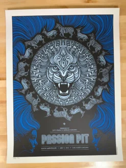 Passion Pit - 2013 Todd Slater Poster Cary, NC Booth Amphitheater Gig Posters