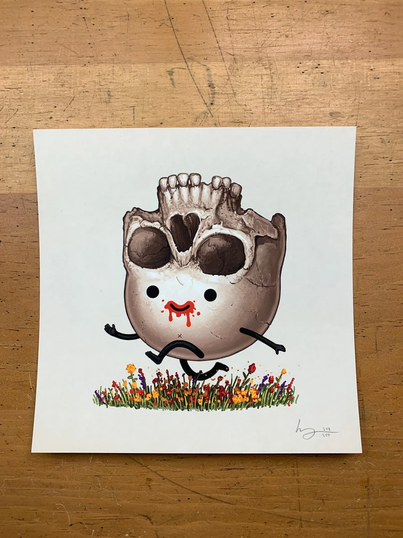 Steve - 2017 Mike Mitchell Skull Poster Print Mikeland