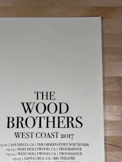 The Wood Brothers - 2017 John Vogl Poster West Coast Tour