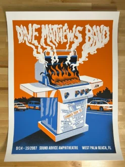 Methane Studios Dave Matthews Band - 2007 Methane Poster West Palm Beach, FL