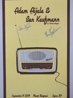 Adam Aijala Ben Kaufmann - 2009 Jamie Keyes Poster Lyons, CO Bluegrass Colorado