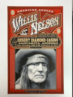Willie Nelson - 2017 Mattole River Studios Poster Sahuarita, AZ Gig Posters