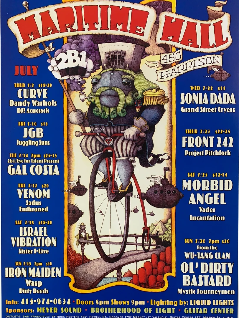 Dave Huckins MHP 48 July - 1998 Poster Maritime Hall San Fran 1st Gig Posters