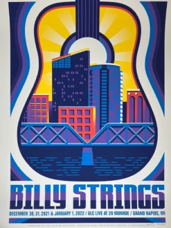 Billy Strings - 2021 2022 Mike Tallman Poster Grand Rapids, MI NYE 1st Gig Posters