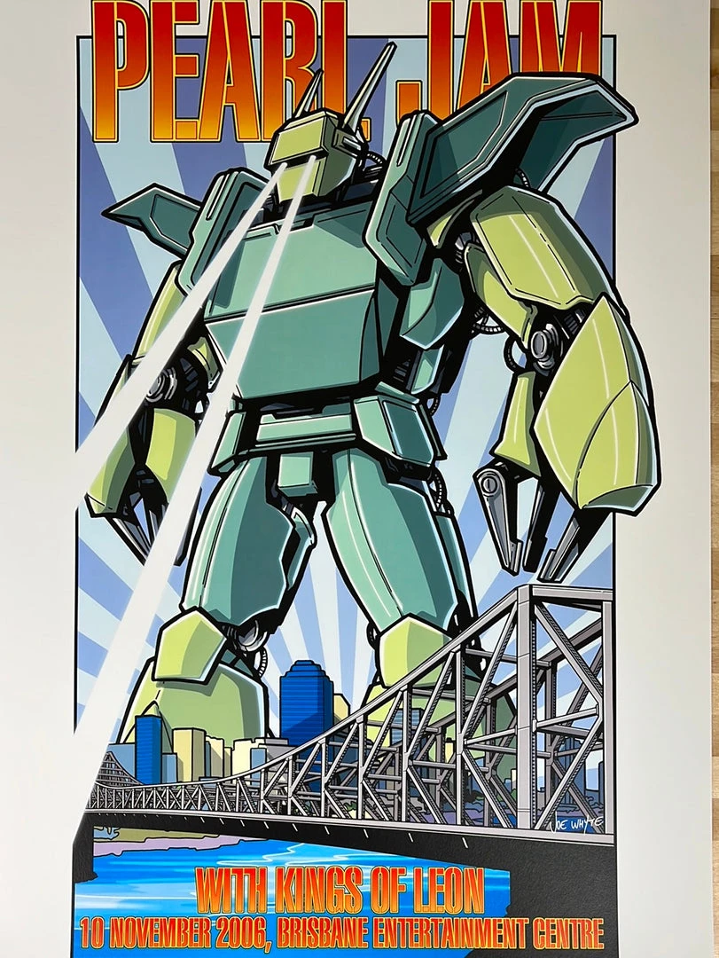 Pearl Jam - 2006 Joe Whyte Poster Brisbane, AUS Kings Of Leon