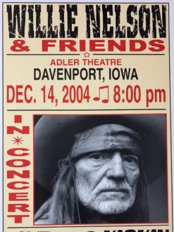 Gig Posters Willie Nelson - 2004 Franks Brothers 12/14 Poster Davenport, IA