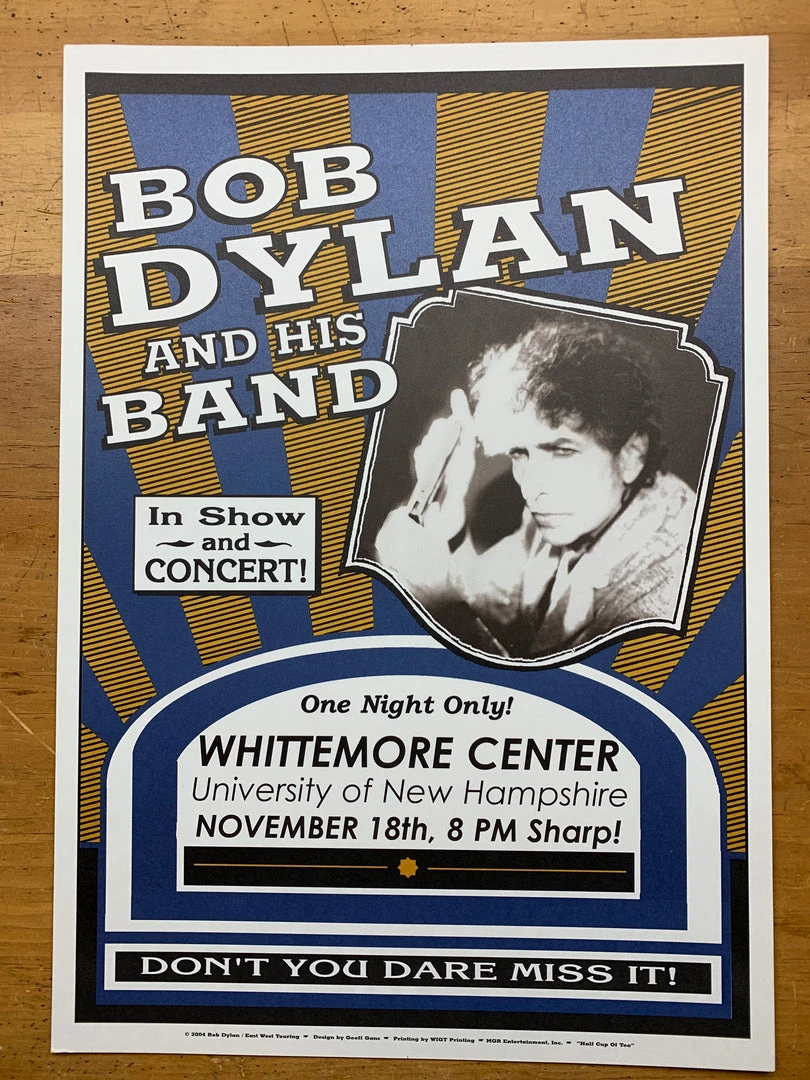 Bob Dylan - 2004 Geoff Gans Poster New Hampshire Whitemore Center
