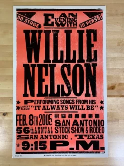 Willie Nelson - 2005 Franks Brothers Poster San Antonio, Texas