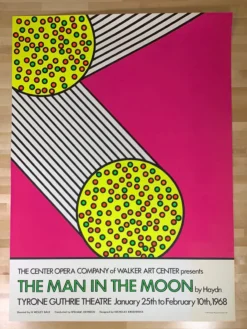 Nicholas Krushenick Art Prints The Man In The Moon - 1968 Art Print Poster Original Vintage