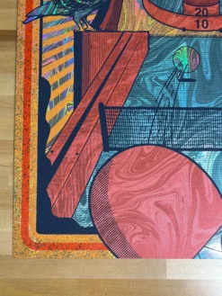 Foil Posters Pigeons Playing Ping Pong - 2020 Status Serigraph FOIL Poster Morris, CT