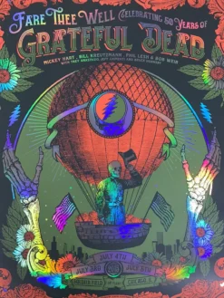 Fare Thee Well - 2015 Status Serigraph Grateful Dead Poster Chicago, IL FOIL