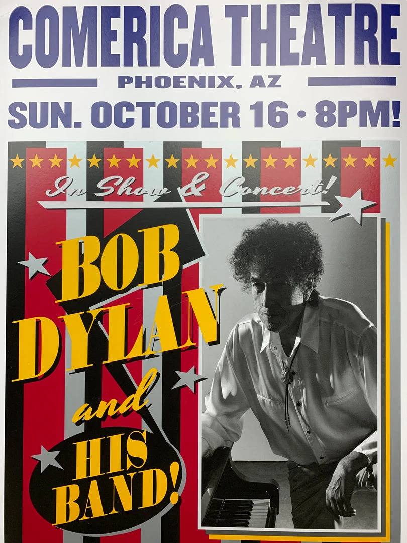 Bob Dylan - 2016 Geoff Gans Poster Phoenix, AZ Comerica Theatre Gig Posters