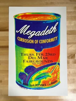 Megadeth - 1995 Matt Getz Poster San Diego, CA Del Mar Gig Posters