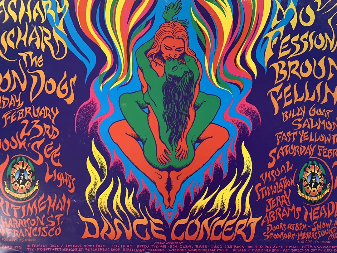 FD/ID 09 Zachary Richard - 1996 Mark Henson Poster Maritime Hall San Fran 1st Gig Posters