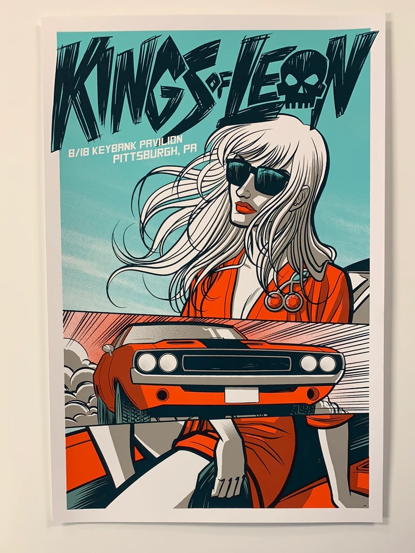 Kings Of Leon - 2017 Robert Wilson Poster Pittsburgh, PA Keybank Pav Gig Posters