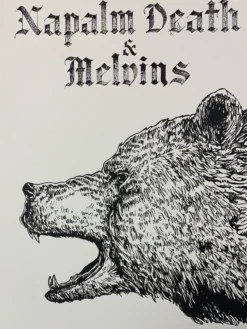 Napalm Death & Melvins - 2016 Fugscreens Studios Poster Denver, CO 4/27