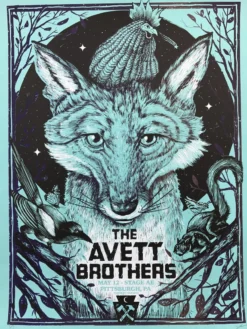 The Avett Brothers - 2016 Zeb Love Poster Pittsburgh, PA Stage AE VARIANT BLUE
