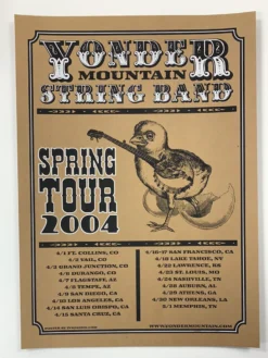 Gig Posters Yonder Mountain String Band - 2009 Jaime Cervantes Poster Spring Tour