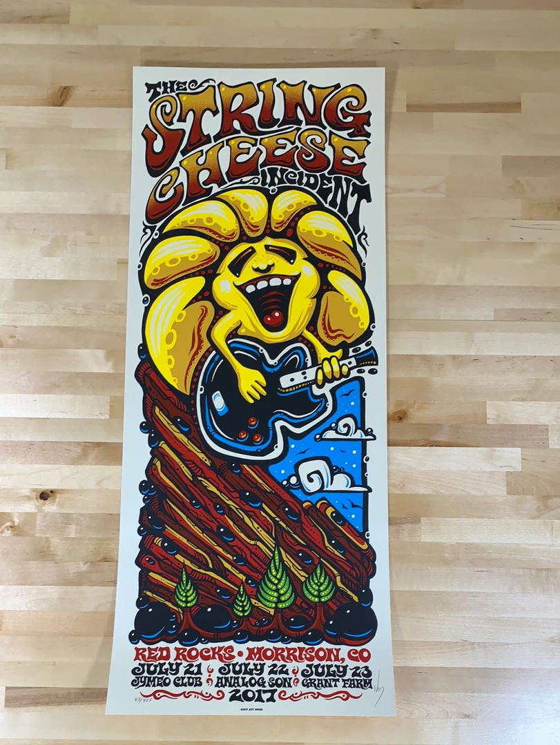 String Cheese Incident - 2017 Jeff Wood Poster Morrison, CO Red Rocks Colorado