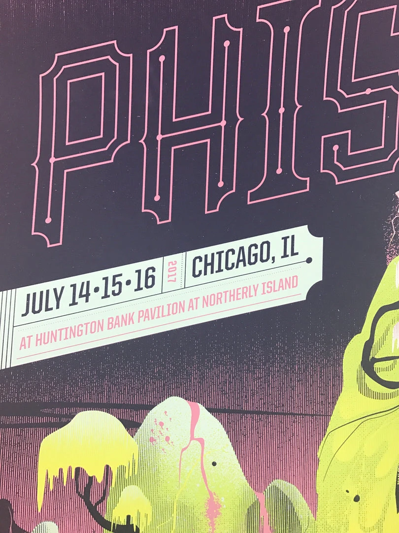 Phish - 2017 Delicious Design League Poster Chicago, IL Northerly Island