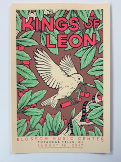 Kings Of Leon - 2017 Dan Grissom Poster Cuyahoga Falls, OH Blossom Music