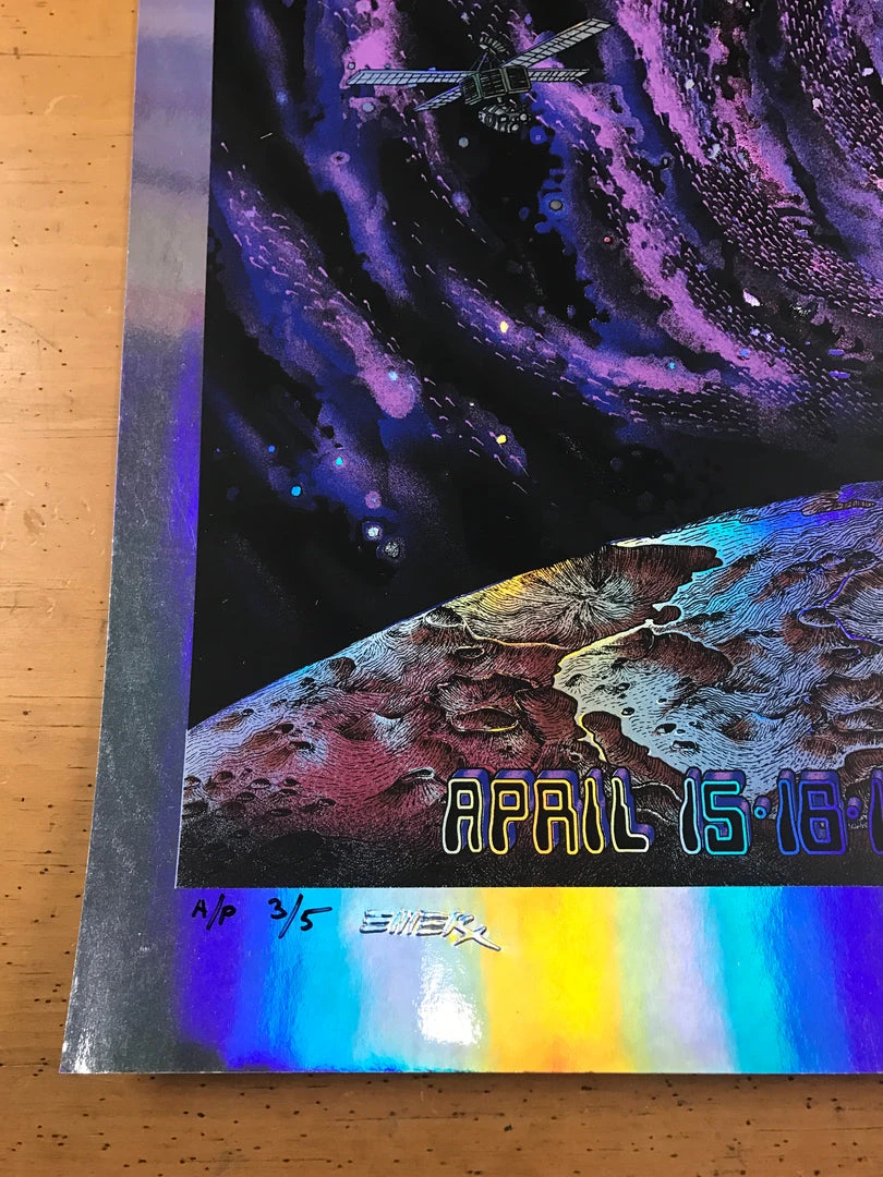 Coachella - 2011 EMEK Poster Purple Mirror FOIL Variant Edition 3/5 Signed