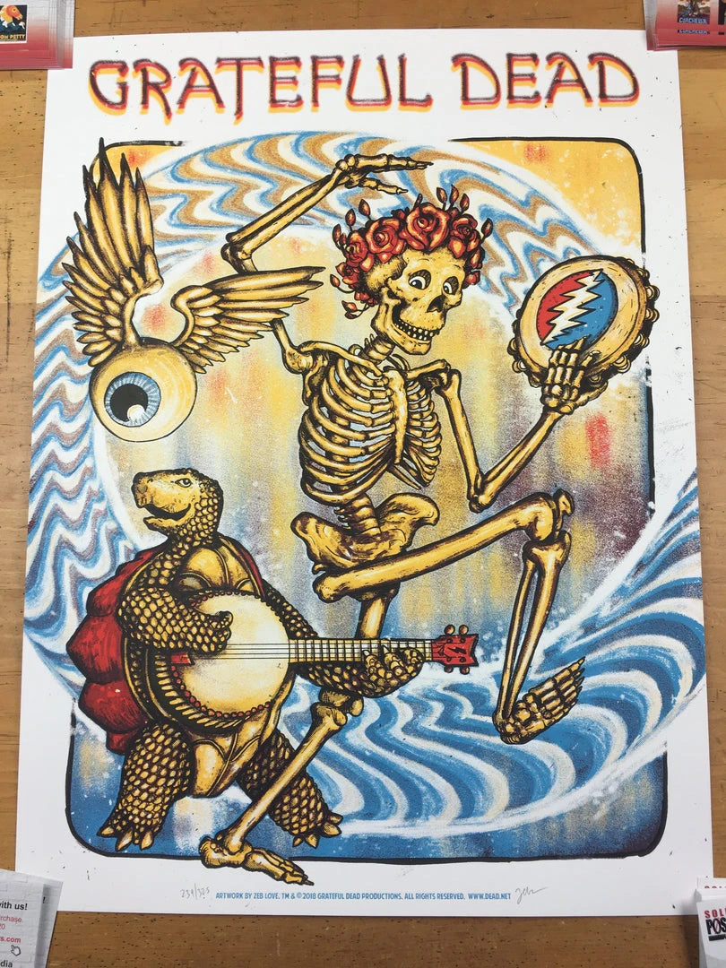 Grateful Dead, Here Comes Sunshine - 2018 Zeb Love Poster Art Print