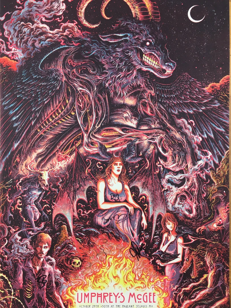 Umphrey's McGee - 2016 Miles Tsang Poster St Louis, MO The Pageant Band Autograp Gig Posters