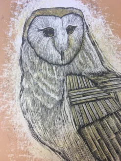 Art Prints Reconstructed Barn Owl - 2013 Dan Grzeca Poster Art Print Burnt Orange