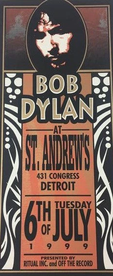 Gig Posters Bob Dylan - 1999 Mark Arminski Poster Detroit, MI St. Andrews Hall