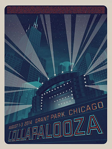 Tim Andedrson Chicago, IL Lollapalooza - 2014 Tim Anderson Poster Show Edition Chicago