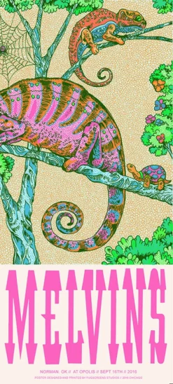 Melvins - 2016 Fugscreens Studios Poster 9/16 Tulsa Cain's