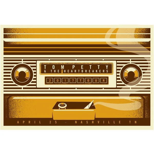 Gig Posters Tom Petty - 2017 Dan Stiles Poster Nashville, TN 40th Anniversary Tour 4/25