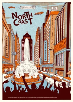 North Coast - 2016 Fugscreens Studios Poster Chicago The Revivalists Chicago, IL