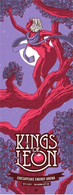 Kings Of Leon - 2017 Florey Poster Oklahoma City, OK Gig Posters