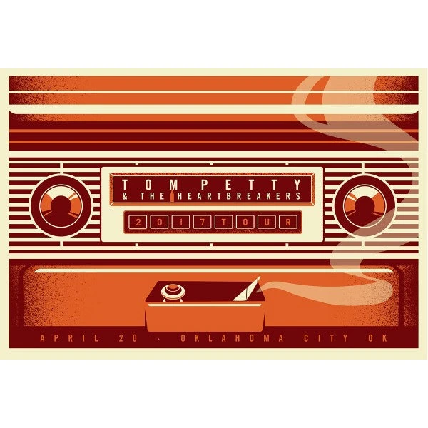 Tom Petty - 2017 Dan Stiles Poster S/N Oklahoma City, OK 40th Anniversary Tour