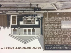 SXSW Send Off Party - 2013 Dan MacAdam Crosshair Poster Chicago, IL The Hideout