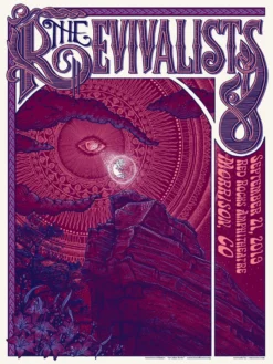The Revivalists - 2019 Max Wesoloski Poster Morrison, CO Red Rocks Amphitheatre Colorado