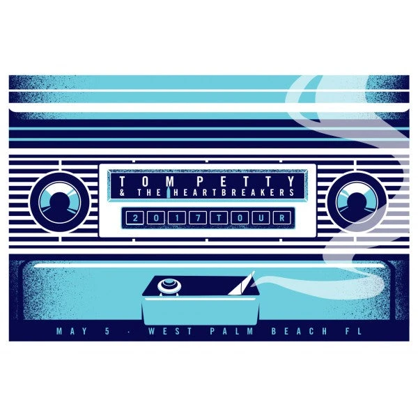 Sold Out Posters Tom Petty - 2017 Dan Stiles Poster West Palm Beach, FL 40th Anniversary Tour